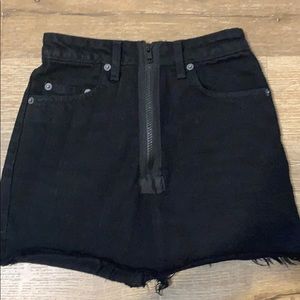 Carmar Black Denim Zipper Skirt